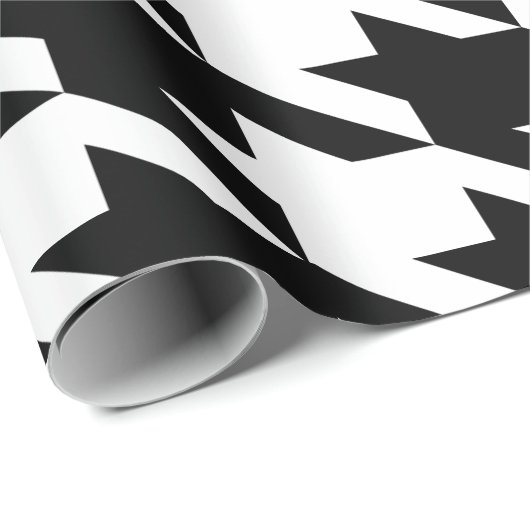 Schwarzweiß-Hahnentrittmuster Geschenkpapier (Rolleneckpunkt)