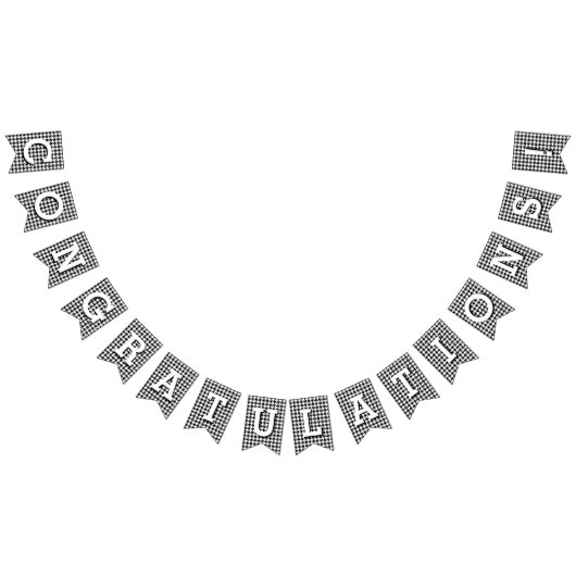 Schwarzweiss-Hahnentrittmuster-Glückwünsche Wimpelkette (Alle)