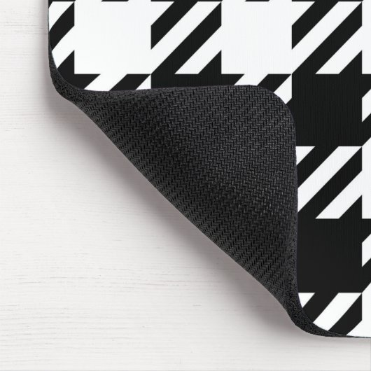 Schwarzweiß-Hahnentrittmuster Mousepad (Ecke)