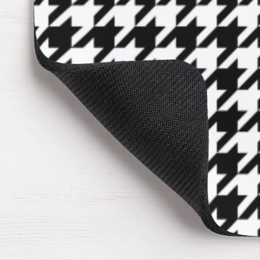 Schwarzweiss-Hahnentrittmuster Mousepad (Ecke)