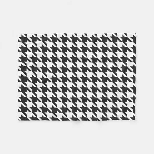 Schwarzweiss-Hahnentrittmuster-Muster Fleecedecke (Vorderseite (Horizontal))