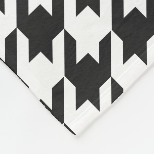 Schwarzweiss-Hahnentrittmuster-Muster Fleecedecke (Ecke)