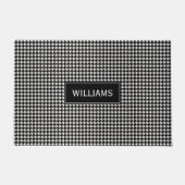 Schwarzweiss-Hahnentrittmuster-Muster Fußmatte (Vorderseite)