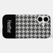 Schwarzweiß-Hahnentrittmuster-Muster in Monogramm Case-Mate iPhone Hülle (Rückseite (Horizontal))