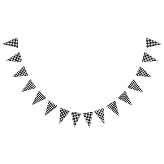 Schwarzweiss-Hahnentrittmuster-Muster Wimpelkette (Alle)