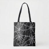 Schwarzweiss-Halloween-Spinnen-Netz Goth Tasche (Vorderseite)