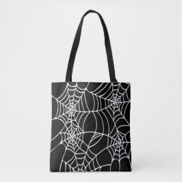 Schwarzweiss-Halloween-Spinnen-Netz Goth Tasche