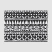 Schwarzweiss-Hand gezeichneter moderner Stammes- Seidenpapier (Vorderseite)