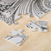 Schwarzweiss-Hand gezeichnetes Blumen Puzzle (Seite)