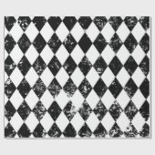 Schwarzweiss-Harlekin Decoupage Plakat Geschenkpapier (Flach)