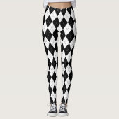 Schwarzweiss-Harlekin Leggings (Vorderseite)