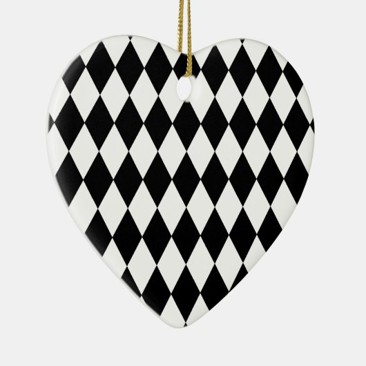 Schwarzweiss-Harlekin-Muster Keramikornament (Rechts)