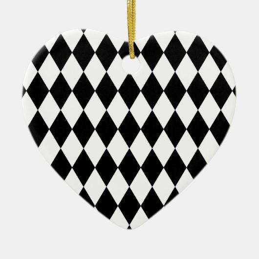 Schwarzweiss-Harlekin-Muster Keramikornament (Vorne)