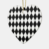 Schwarzweiss-Harlekin-Muster Keramikornament (Links)