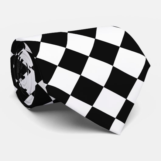 Schwarzweiss-Harlekin-Muster-Krawatte Krawatte (Gerollt)