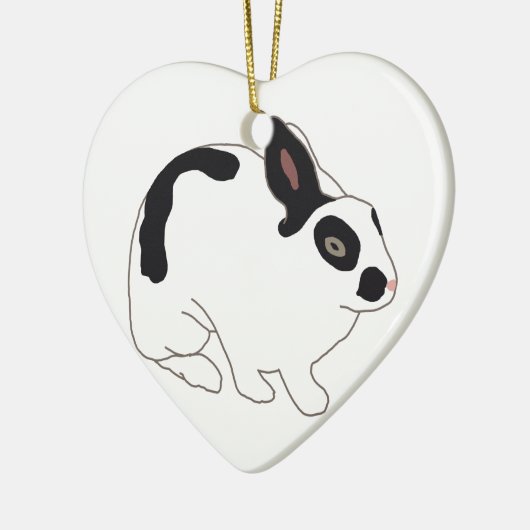 Schwarzweiss-Häschen Keramikornament (Links)