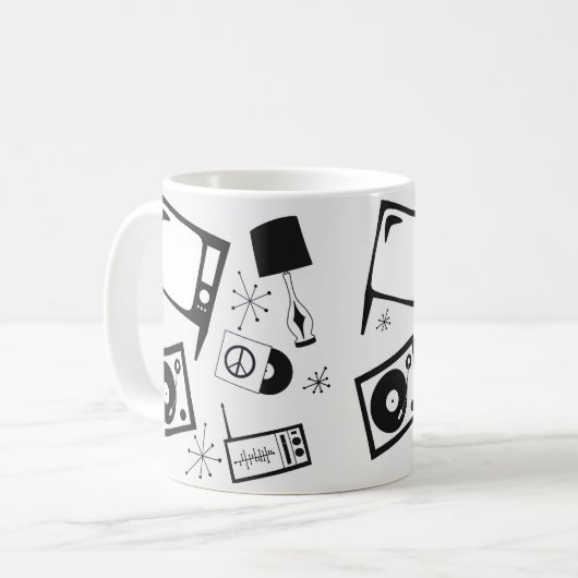 Schwarzweiß-Haushaltsdesigns Kaffeetasse (Vorderseite Links)