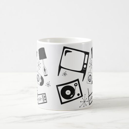 Schwarzweiß-Haushaltsdesigns Kaffeetasse (Mittel)