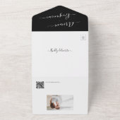 Schwarzweiß Haushaltsfreundlich Minimalistisch All In One Einladung (Außenbereich)