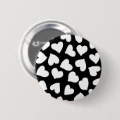 Schwarzweiss-Herz-Muster Button (Vorne & Hinten)