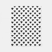 Schwarzweiss-Herz-Muster Fleecedecke (Vorderseite)