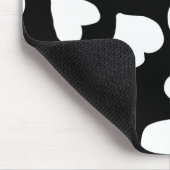 Schwarzweiss-Herz-Muster Mousepad (Ecke)