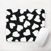 Schwarzweiss-Herz-Muster Mousepad (Mit Mouse)