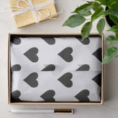 Schwarzweiss-Herz-Muster Seidenpapier (Geschenk)