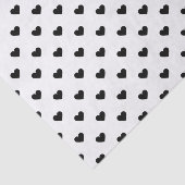 Schwarzweiss-Herz-Muster Seidenpapier (Ausschnitt)