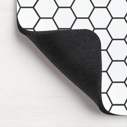 Schwarzweiss-Hexagon-geometrisches Muster Mousepad (Ecke)