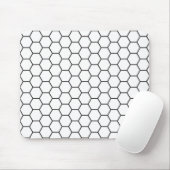 Schwarzweiss-Hexagon-geometrisches Muster Mousepad (Mit Mouse)