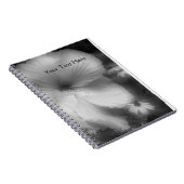 Schwarzweiß-Hibiskus-Blume Notizblock (Rechte Seite)