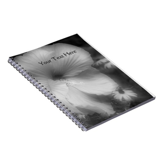 Schwarzweiß-Hibiskus-Blume Notizblock (Rechte Seite)
