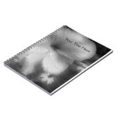 Schwarzweiß-Hibiskus-Blume Notizblock (Linke Seite)