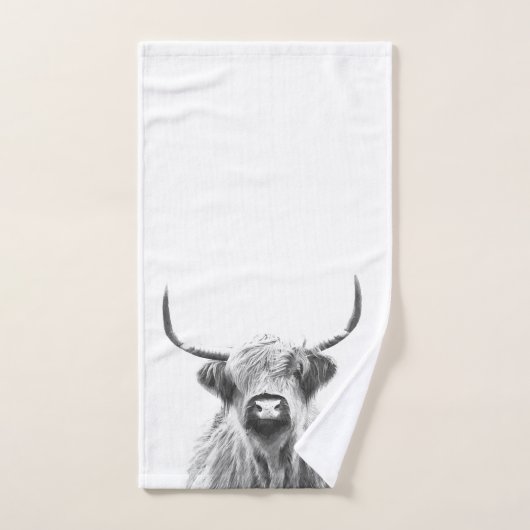 Schwarzweiss-Hochland-Kuh Badhandtuch Set (Handtuch)