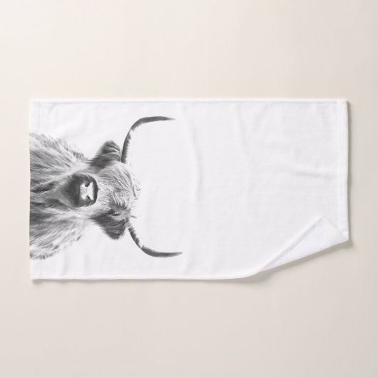 Schwarzweiss-Hochland-Kuh Badhandtuch Set (Handtuch)