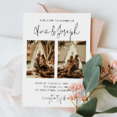 Schwarzweiß-Hochzeit mit einfachem Foto Einladung