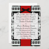 Schwarzweiss-Hochzeits-Einladung Einladung (Vorne/Hinten)