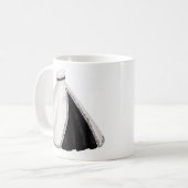 Schwarzweiss-Hochzeits-Kleid Kaffeetasse (Vorderseite Links)
