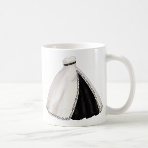 Schwarzweiss-Hochzeits-Kleid Kaffeetasse