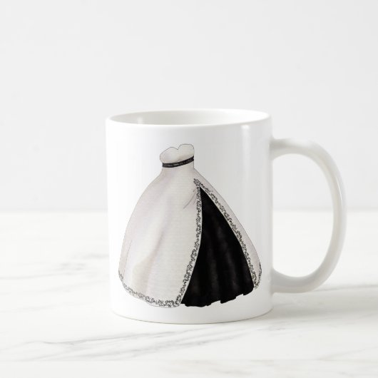 Schwarzweiss-Hochzeits-Kleid Kaffeetasse (Rechts)