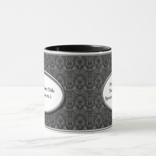 Schwarzweiss-Hochzeits-Party-personalisierte Tasse (Zentrum)
