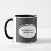 Schwarzweiss-Hochzeits-Party-personalisierte Tasse (Links)