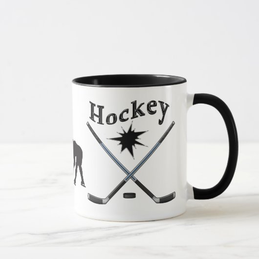 Schwarzweiss-Hockey-Tassen kein Minimum oder in Tasse (Rechts)