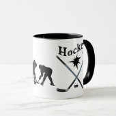 Schwarzweiss-Hockey-Tassen kein Minimum oder in Tasse (VorderseiteRechts)