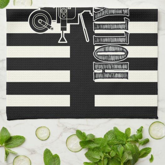 Schwarzweiss-Hollywood-Tuch Handtuch (Gefaltet)