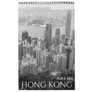 Schwarzweiß Hong Kong 2027 Kalender