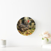 Schwarzweiss-Huhn Runde Wanduhr (Zuhause)