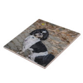 Schwarzweiss-Hund Fliese (Seite)