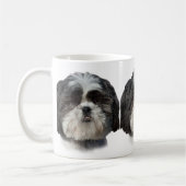 Schwarzweiss-Hund Shih Tzu Kaffeetasse (Links)
